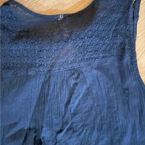 Joe Fresh Dark Blue Lace Detail Top